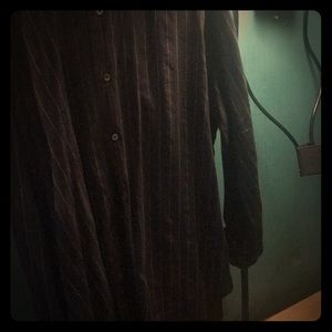 Brioni black pinstriped shirt